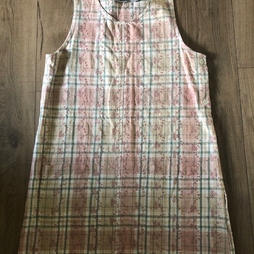 Lemon Grass Plaid Sleeveless Top